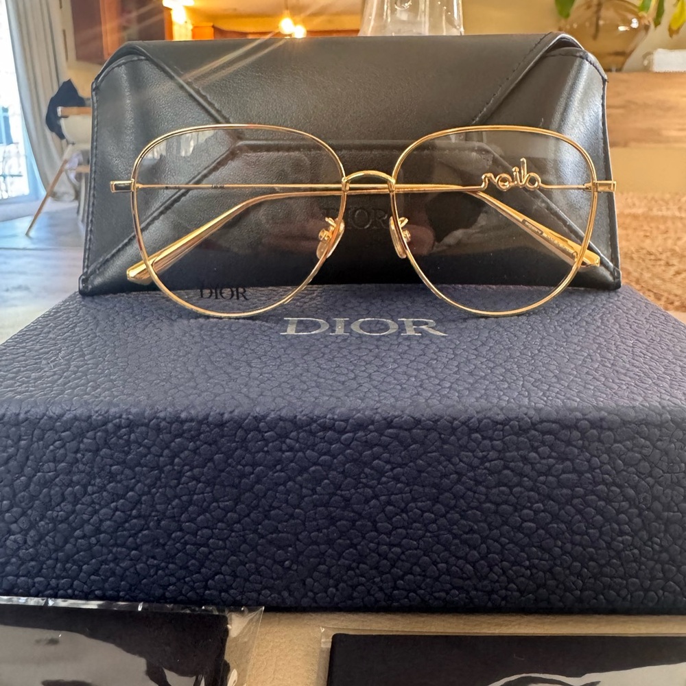 Dior Gold Frame Glasses